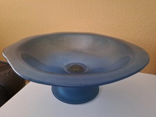 Centro de mesa o frutero azul