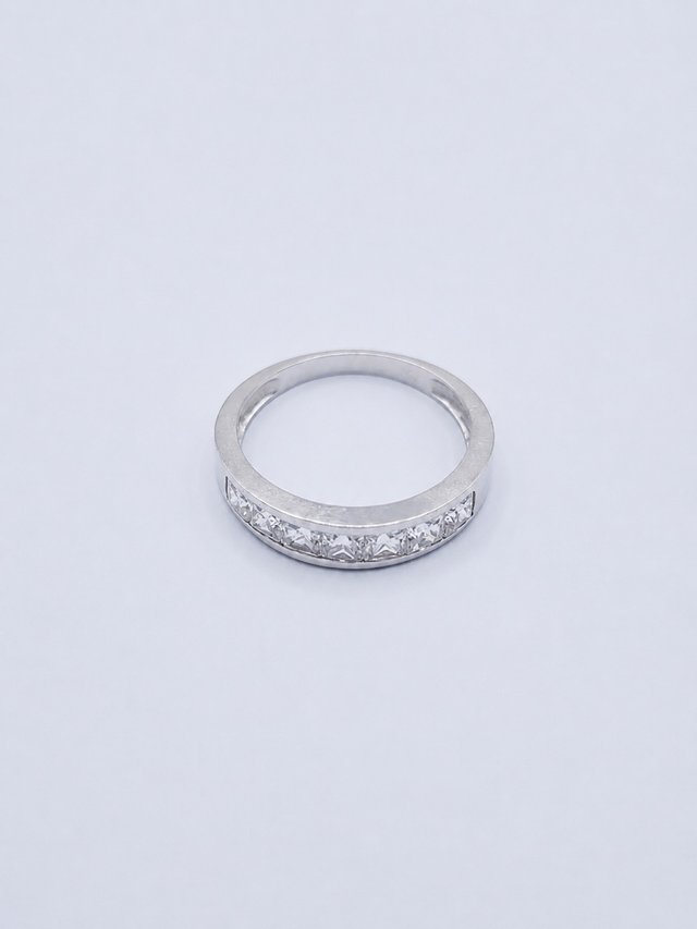 Anillo Oro Blanco 18k Circonitas