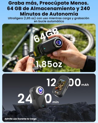 SIN ABRIR Cámara Deportiva 4K WiFi 1200mAh