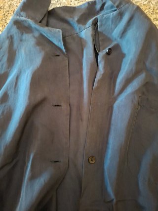 Camicia donna in seta blu