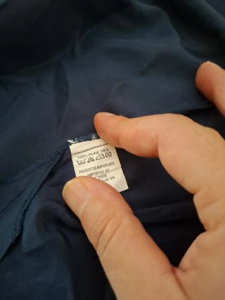 Camicia donna in seta blu