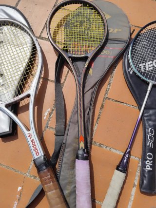 Lote Raquetas Vintage Adidas, Dunlop, Tecno