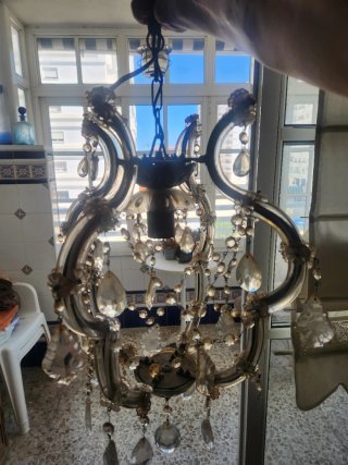 Lámpara de techo cristal y metal