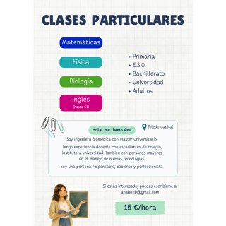 Clases particulares de Ciencias en Toledo