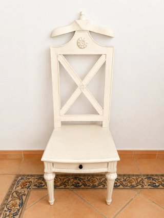 Silla vintage marfil madera
