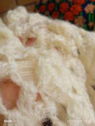 Chal de lana vintage beige