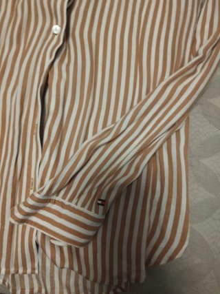 Camisa Tommy Hilfiger Mujer Rayas Marrón/Blanco