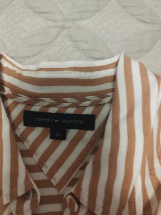 Camisa Tommy Hilfiger Mujer Rayas Marrón/Blanco