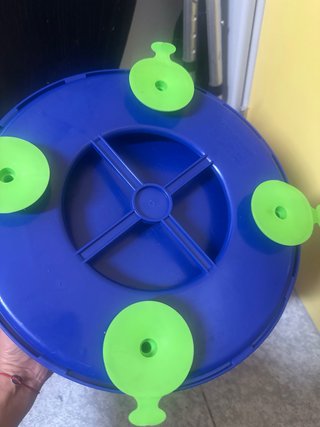 Asiento Ducha Bebé Azul con Juguete