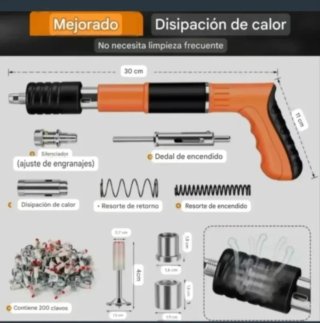 Pistola Remachadora Clavos (200 uds.) Maletín