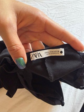 Body Zara Negro Volante Talla M