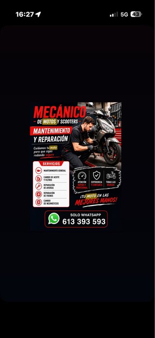 Mecánico Motos y Scooters - Mantenimiento y Repara