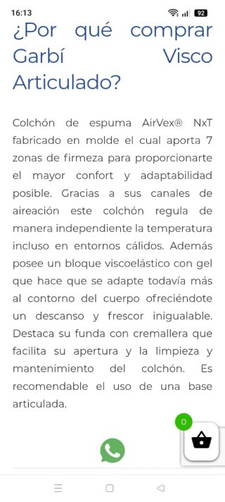 Colchón Flex Garbi Visco 90x190