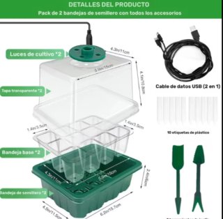 Kit Germinación Semillas con Lámpara LED