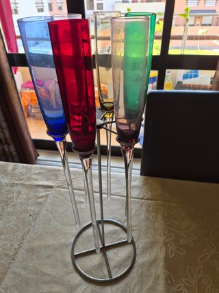 Copos de champanhe vidro soprado vintage