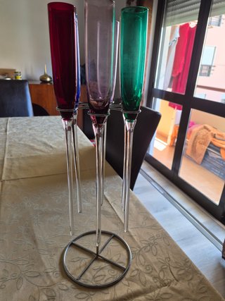 Copos de champanhe vidro soprado vintage