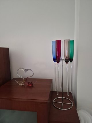 Copos de champanhe vidro soprado vintage