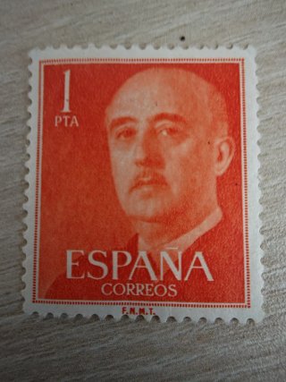 Sello 1 peseta España Franco