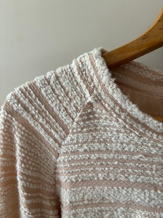 Jersey Topshop 3/4 Manga Beige/Rosa Talla M