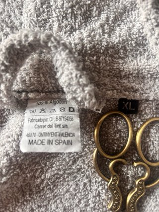 Albornoz gris perla talla única