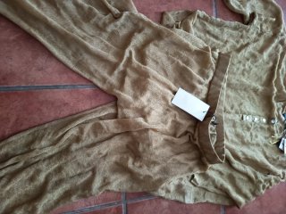 Conjunto Zara punto fino dorado Pantalón M Casaca