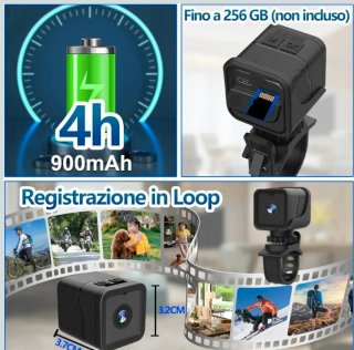Action Cam WiFi 1080P HD 120° Moto bici Nuova