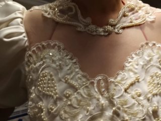 Vestido de Novia Blanco Encaje Perlas