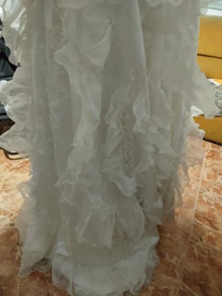 Vestido de Novia Blanco Encaje Perlas