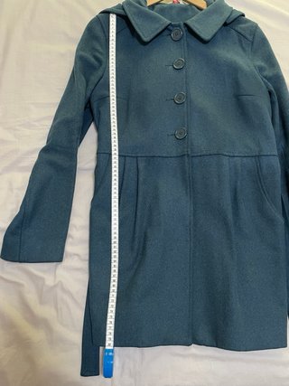 Abrigo H&M Lana Talla 42 Verde Azulado