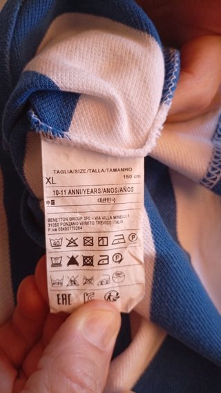 Polo Benetton Rayas Niños Talla 10/11