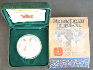 Moneda Canadá $1 Plata Jubileo Oro QEII 2002