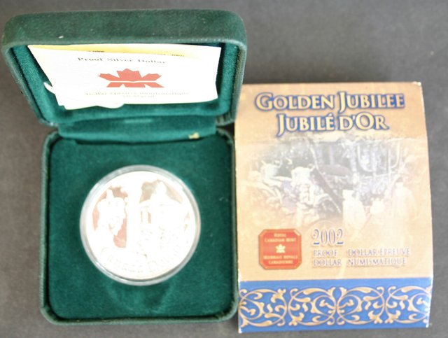 REDUCED Moneda Canadá $1 Plata Jubileo QEII 2002