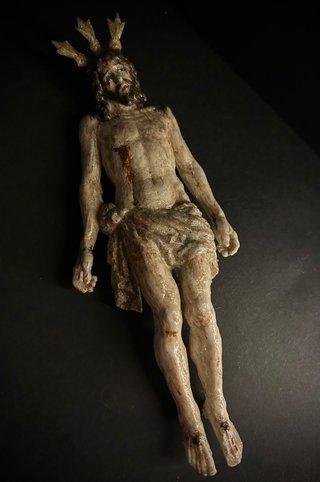 Cristo Yacente 18cm Policromado Óleo