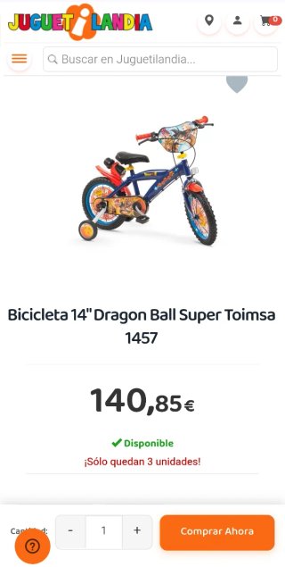 Bicicleta Infantil 14 Dragon Ball Super