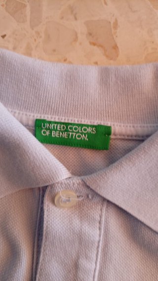 Polo Benetton niño azul claro