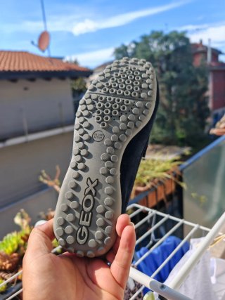 Mocassini Geox blu e rossi