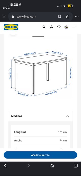 Mesa de comedor blanca para 4 personas