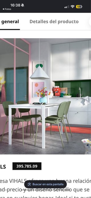 Mesa de comedor blanca para 4 personas