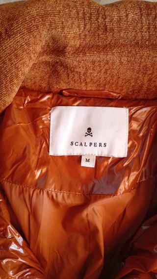 Plumífero largo señora marrón/naranja. Talla M