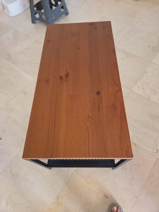 Mesita de centro industrial madera y metal