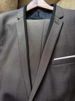 Traje de chaqueta marrón oscuro hombre