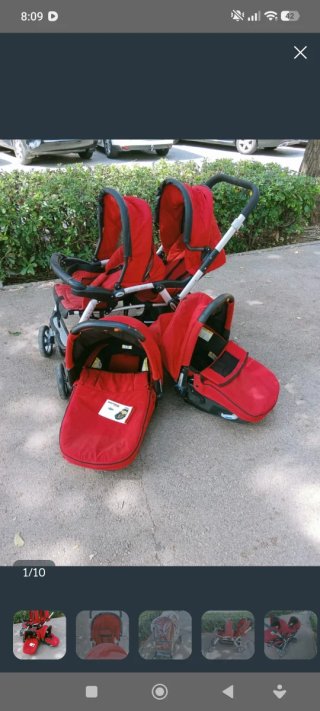 Carro gemelar rojo