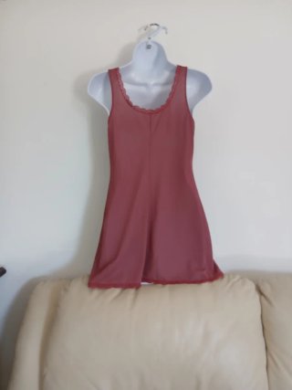 Sottoveste vintage pizzo rosa antico