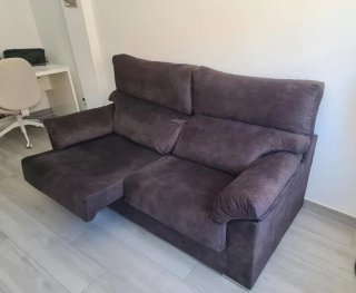 Sofá 2 plazas tela antimanchas gris