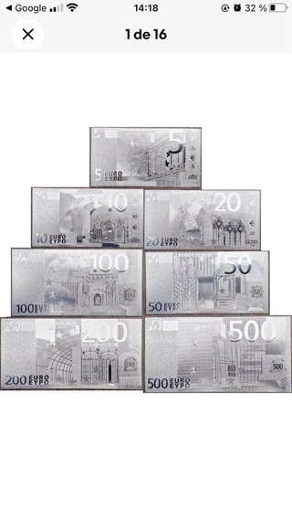 Lote Billetes Oro y plata