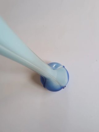 Jarrón cristal Burano azul y blanco
