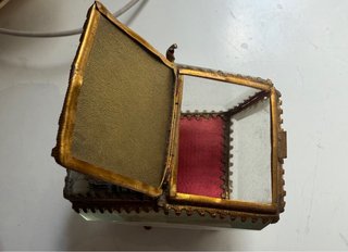 Caja joyero francesa antigua vistas Argel cristal