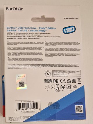 SanDisk Fortnite Peely 256GB USB NUOVA