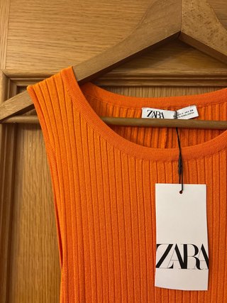 Vestido largo ZARA naranja talla única