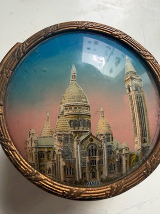 Caja joyero antigua bronce Sacré-Coeur París